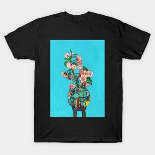 Flowers in a Vase series, Blossom in a Stained Glass Vase T-Shirt